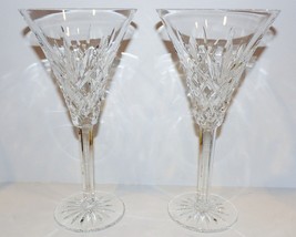 Exquisite Pair Of Waterford Crystal Ashbourne 8 1/4&quot; Water Goblets - £186.53 GBP