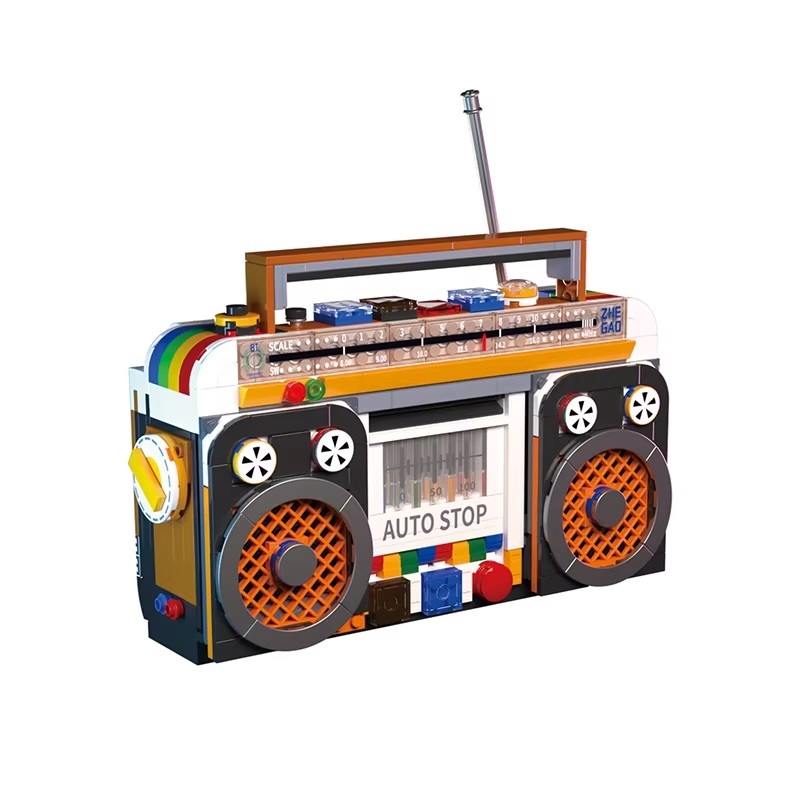 New 554PCS Color Radio Model Building Block Retro Small Home Appliances ... - $19.99