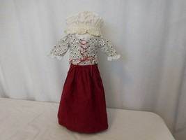 American Girl Doll FELICITY&#39;s Burgundy School Outfit Pleasant Co 1997 with Hat - £56.99 GBP
