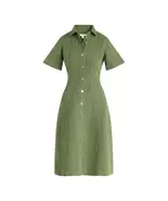 Free Assembly Women's Button Front Cotton Midi Dress with Short Sleeve S... - $18.00