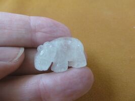 (Y-HIP-507) 1" White Quartz HIPPO Hippopotamus stone Gemstone carving hi... - $8.99