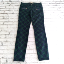 Rewind Pants Womens Juniors 5 Blue Green Plaid Low Rise Zipper Detail - $19.99