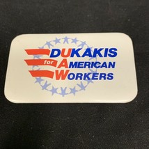 Dukakis for American Workers Presidential Button KG Election Campaign Pin - £7.09 GBP