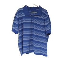Haband Shirt Mens XXL Blue Striped Short Sleeve Polo Dress Casual - £14.01 GBP