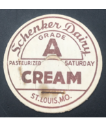 Vintage Schenker Dairy Grade A Milk Bottle Cap 1 5/8&quot; St Louis Missouri MO - $13.99