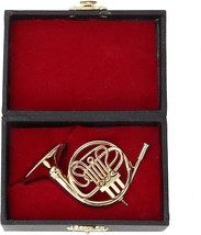 French Horn Agatige Miniature, Instrumento Ornament Golden Mini Baritone... - $27.93
