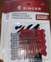 Singer Large Eye Hand Needles W/Magnet-Assorted 12/Pkg - £11.79 GBP