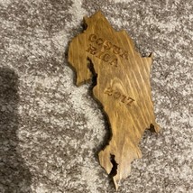 Wooden Carved Costa Rica Shaped Wall Plaque - “Costa Rica 2017” Engraved 10 3/8” - £15.78 GBP