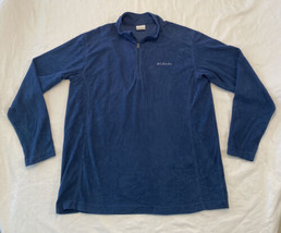 Columbia Fleece 1/4 Zip Pullover Sweatshirt Blue Mens Large Lightweight  - $13.55