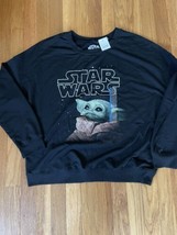 Stars Wars Baby Yoda Mens Long Sleeve Shirt NWT Sz Large Black  - £17.38 GBP