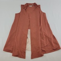 LOGO Lori Goldstein A261095 XXS Auburn Knit Tank Top Sheer Chiffon Hem P... - $27.71
