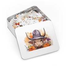 Jigsaw Puzzle in Tin, Highland Cow, Personalised/Non-Personalised, awd-367 (30,  - £27.82 GBP+