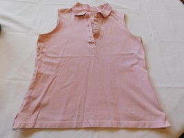 Izod Size M medium ladies women&#39;s sleeveless polo shirt Pink GUC - £12.28 GBP
