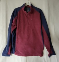 LL Bean Mens XL Fleece Jacket Maroon Blue Lightweight Packable 1/4 Zip - £13.14 GBP