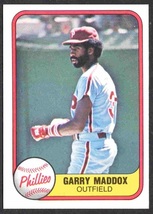 Philadelphia Phillies Garry Maddox 1981 Fleer Baseball Card #19 nr mt - £0.40 GBP