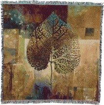 Abstract Autumn Blanket by Jae Dougall - Gift Garden Floral Leaf Lap, 54x54 - £50.81 GBP
