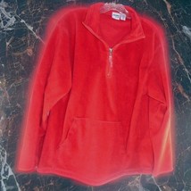 Energy Zone Women&#39;s M L Sweatshirt 1/2 Zip Red Fleece Pocket Winter Cozy... - $7.87