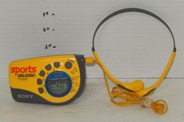 SONY SRF-M78 SPORTS WALKMAN YELLOW FM AM RADIO With ORIG ARM WRIST BAND - £38.12 GBP