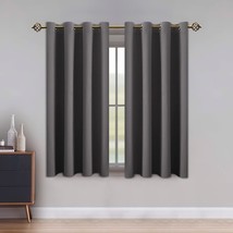 Lushleaf Blackout Curtains For Bedroom, Solid Thermal, 52 X 45 Inch Grey - £27.64 GBP