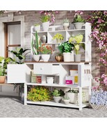 Topmax Solid Fir Wood Potting Bench Garden Workstation White - $6,704.70 MXN