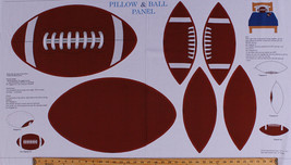 23.5" X 44" Panel Football Pillow And Ball Sports Cotton Fabric Panel D662.48 - £18.82 GBP