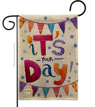 It&#39;s Your Day Burlap - Impressions Decorative Garden Flag G192169-DB - £18.35 GBP