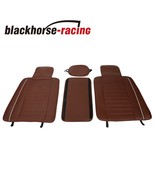 Deluxe PU Leather 5-Seats Car Seat Cover Front Rear Cushion Full Set Brown - £42.85 GBP