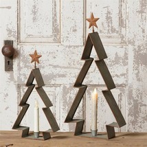 Two Tree metal Candle Holders with star - £30.52 GBP