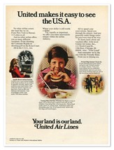 Print Ad United Air Lines Your Land is Our Land Vintage 1972 Advertisement - £7.74 GBP