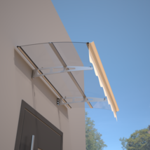 59x34 Polycarbonate-Aluminum Valance Awning for Concrete - $219.99