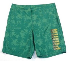 Puma Signature Green Tropical Pattern Boardshorts Swim Trunks Men&#39;s NWT - $59.99