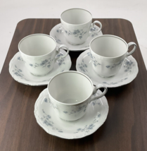 Johann Haviland Set Of 4 Tea Cup and Saucer&#39;s Blue Garland Traditions Fine China - £19.73 GBP
