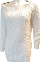 Authentic Burberry London  Women&#39;s White Cable Knit jumper Sweater Sz L/m - £115.90 GBP