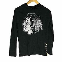 Chicago Blackhawks Gray Long Sleeve Hooded Tee NHL Small - £11.25 GBP