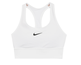 Nike Swoosh Medium Support Pad Long Line Women&#39;s Sports Bra White NWT FN... - $56.61