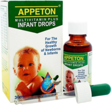 Appeton Multivitamin Plus Infant Drops 30ml X 2 bottles Increase Baby Appetite  - £36.97 GBP