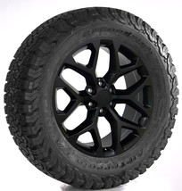 Chevy 20&quot; Satin Matte Black Snowflake Wheels BFG Tires Silverado Tahoe S... - £2,142.95 GBP