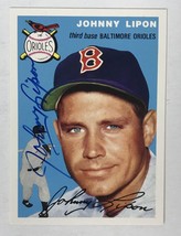 Johnny Lipon (d. 1998) Autographed 1954 Topps Archives Baseball Card - Baltimore - £12.02 GBP