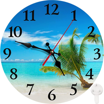 Round Wall Clock Silent Non-Ticking Clock 10 Inch, Turquoise Ocean Blue ... - €33,14 EUR