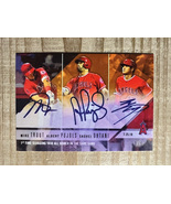Trout, Ohtani, Pujols Homer Same Game Trio Autopgraph Facsimile RP Card - $3.25