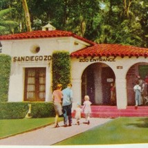 San Diego Zoo Main Entrance California CA Old Vintage Postcard  - £14.20 GBP