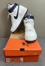 Nike Air Force 1 High &#39;20th&#39; White/Navy Size 8 Sneakers 624038-142 Original Box - £155.36 GBP