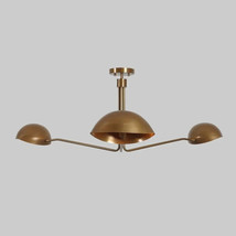 Three-Arm Bras Sputnik Chandelier Light Fixture Mid Century Brass Chandelier - $381.15