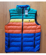 Polo Ralph Lauren Men&#39;s Small Multi Color Puffer Vest Colorblock NWT - £155.68 GBP