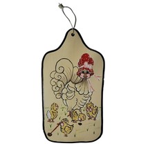 Handpainted Hen Chicks Hanging Wooden Board Country Farm Vintage Chickens Bonnet - £20.93 GBP