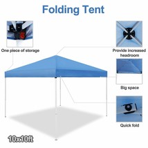10 X 10 &#39; Blue Canopy Ten Pop Up Adjustable Heights Instant Shelter - £90.30 GBP
