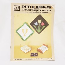 Dutch Designs Applique Quilt Patterns Cross Stitch Booklet P A B Windmil... - $15.83