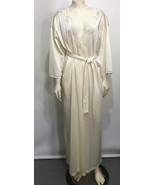 Vassarette S Pale Yellow Long Nylon Silky Peignoir Robe Made in USA Vintage - £32.58 GBP