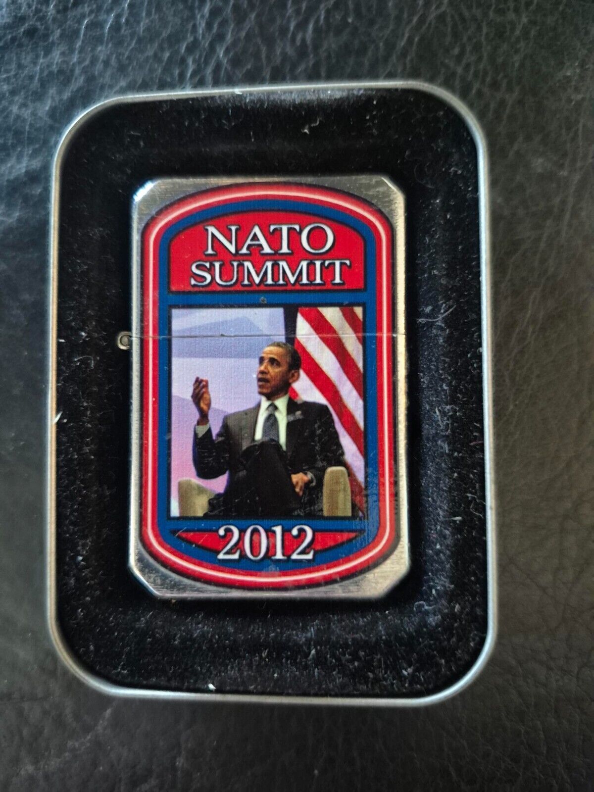 Rare Danbury Mint Obama NATO Summit 2012 Double Sided Lighter - $18.95