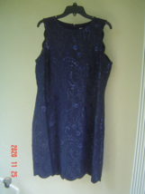 New Anne Klein Navy Blue Sequine Sheath Dress Size M Size L Size Xl $139 - £56.10 GBP+